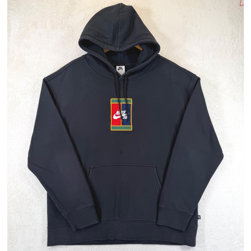 Nike SB Court Graphic Hoodie Black Embroidered Logo Pullover DA4211-010 Mens XL